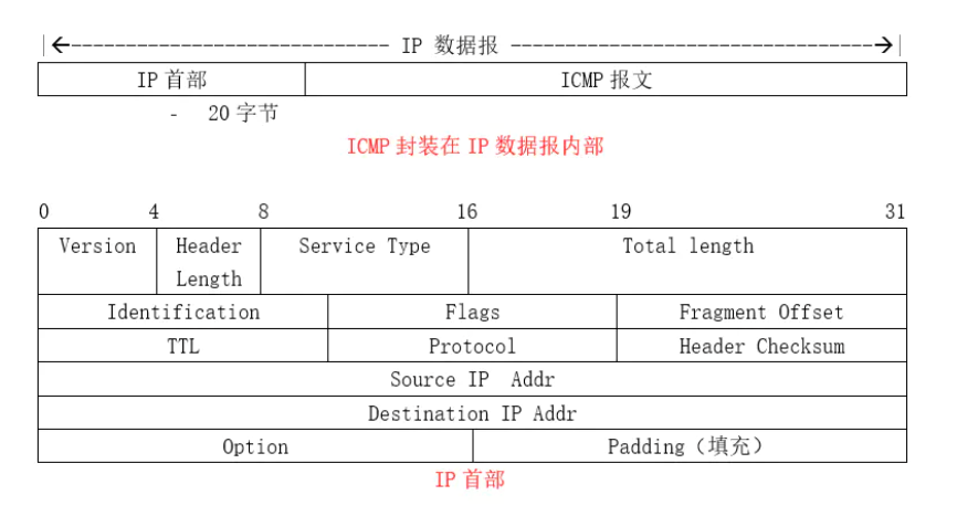 ICMP报文封装进IP数据报